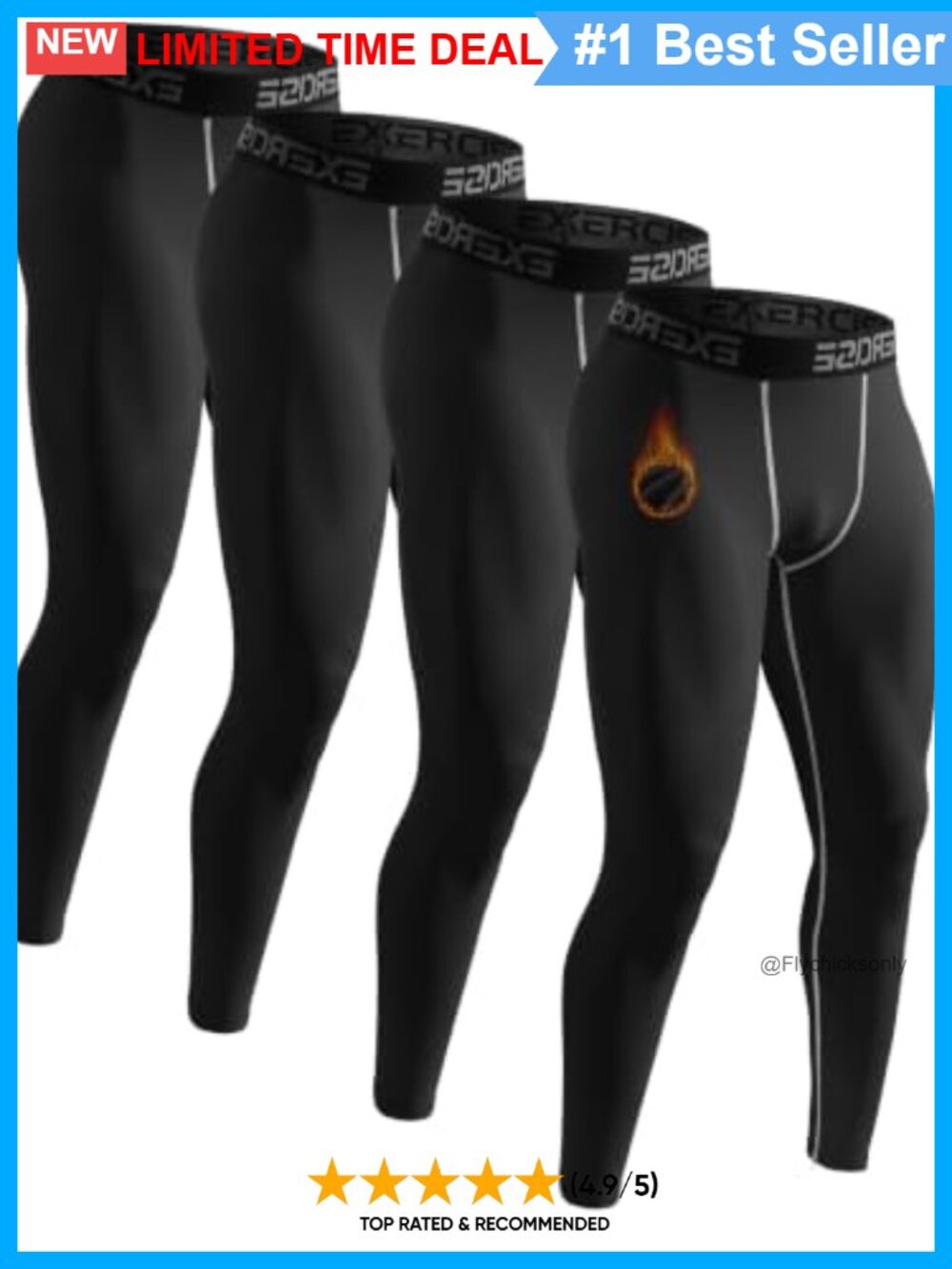 Fleece Lined Thermal Compression Pants Slim Fit Base Layer Leggings